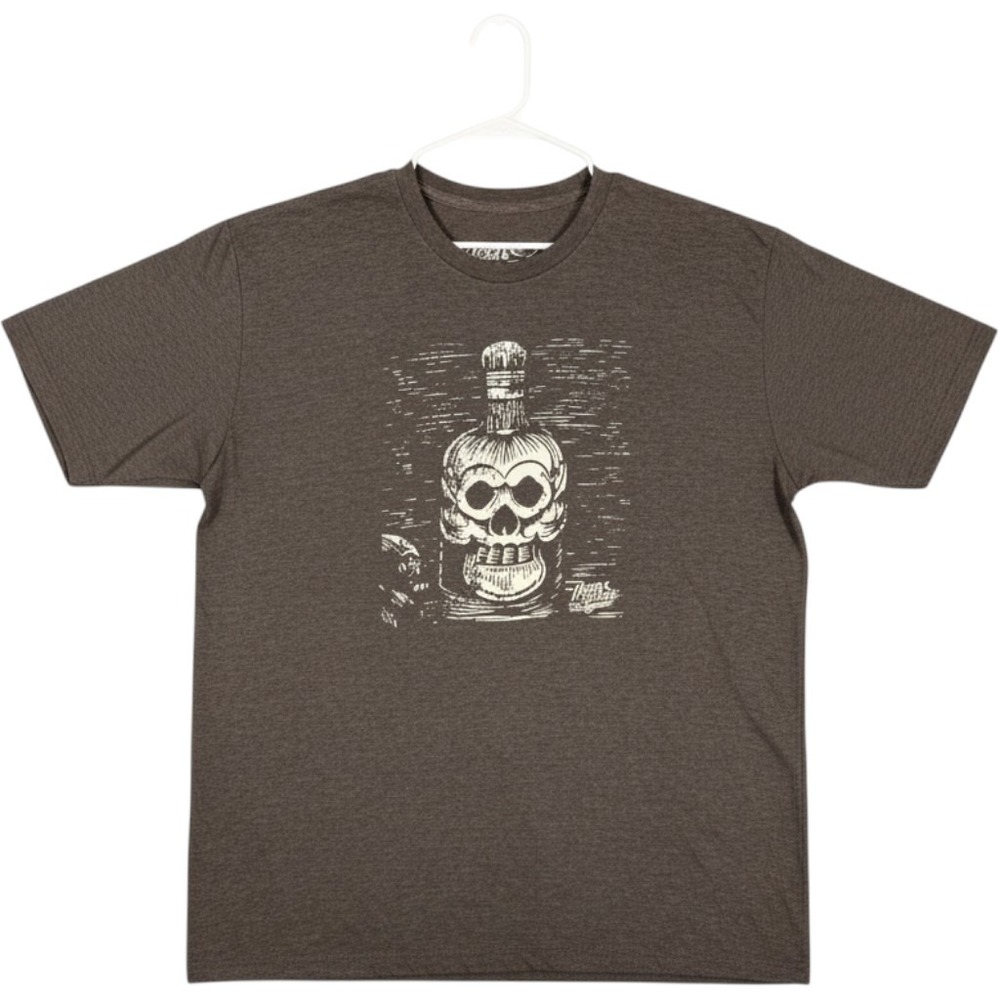 Moonshine Spirit Brad Paisley Skull Bottle Graphic T-Shirt XL Charcoal Grey